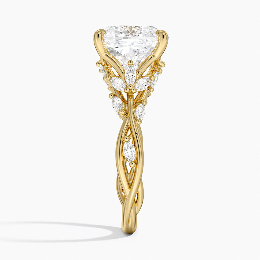 Sicily Diamond Ring - Yellow Gold - 5 ct - Side 2