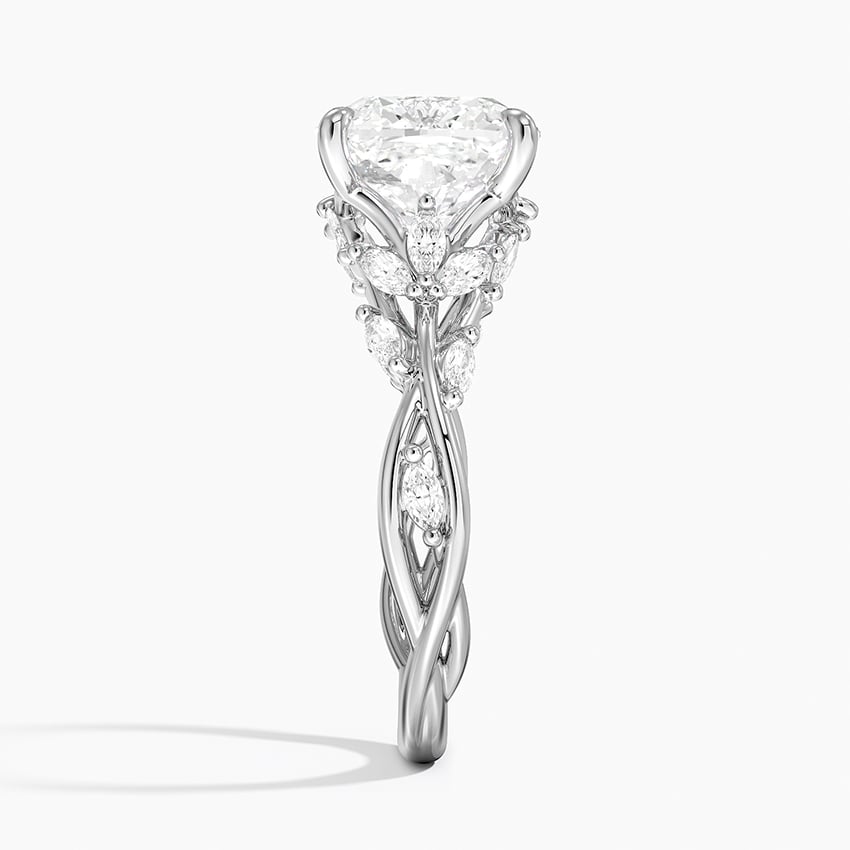 Sicily Diamond Ring - White Gold - 4 ct - Side 2