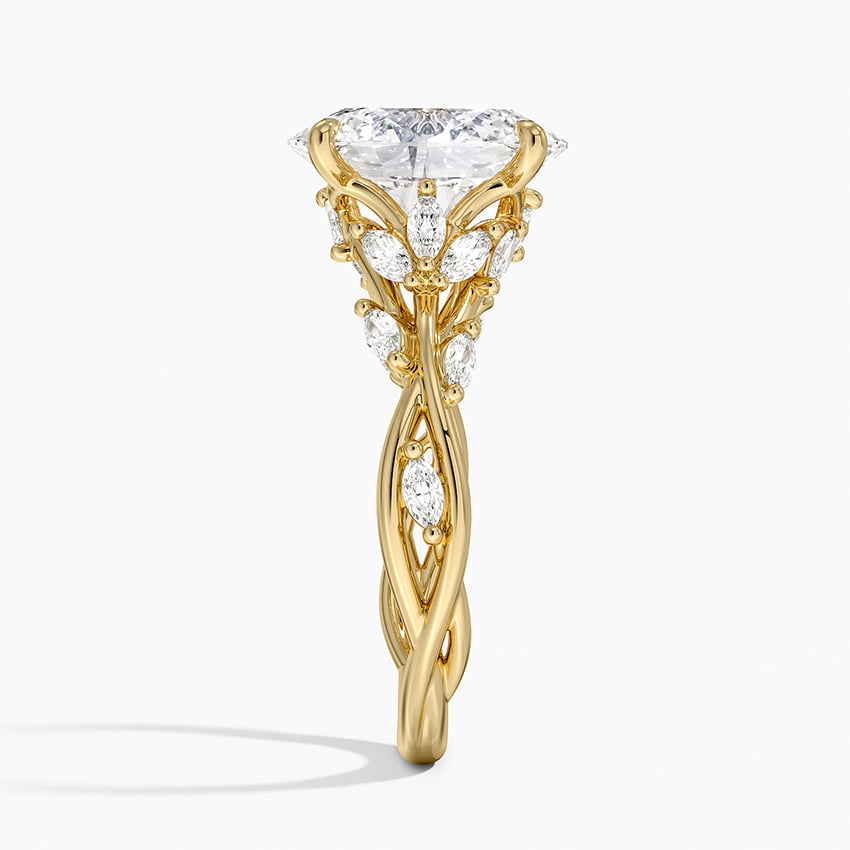 Capri Diamond Ring - Yellow Gold - 3 ct - Side 2