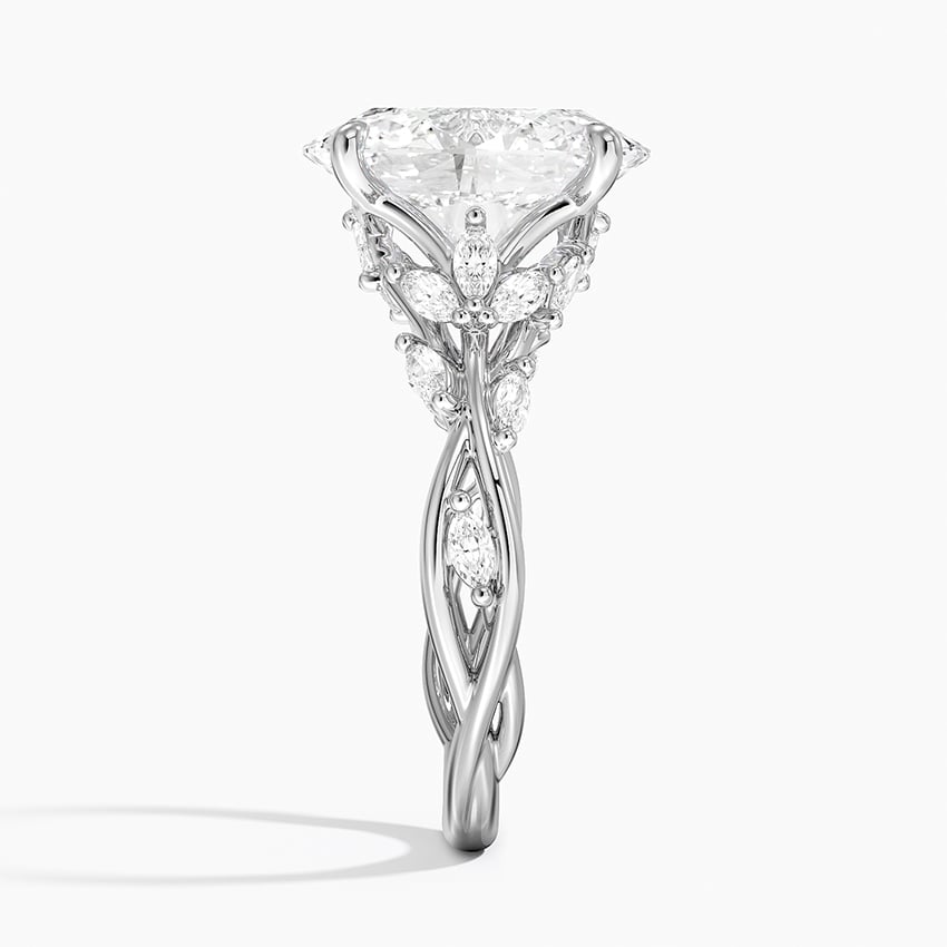 Capri Diamond Ring - White Gold - 4 ct - Side 2