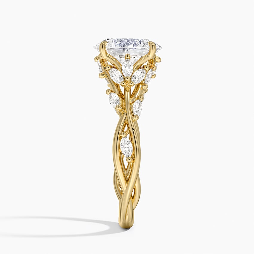 Capri Diamond Ring - Yellow Gold - 2 ct - Side 2