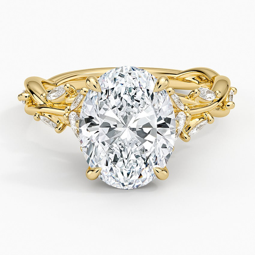Capri Lab-Grown Diamond Ring - Yellow Gold - 3 ct - Top