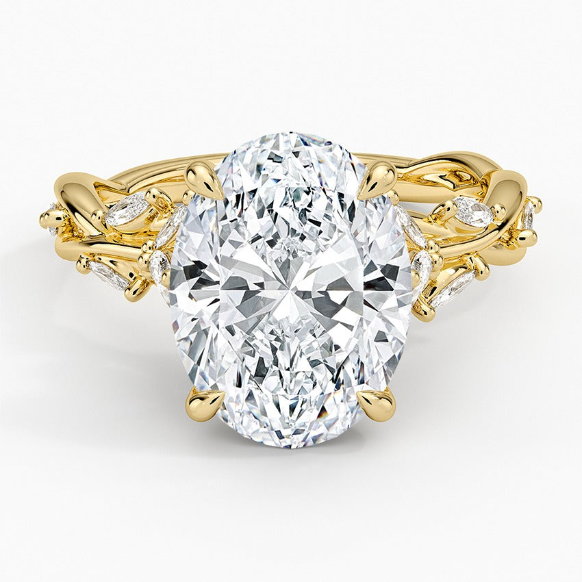 Capri Lab-Grown Diamond Ring - Yellow Gold - 4 ct - Top