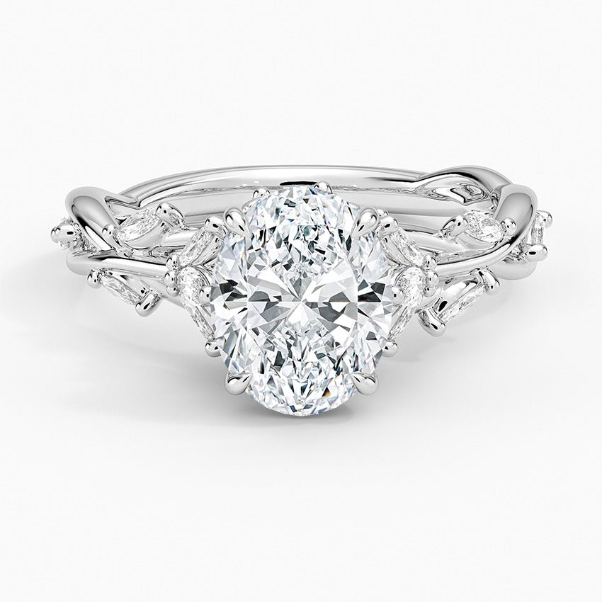 Capri Lab-Grown Diamond Ring - White Gold - 2 ct - Top