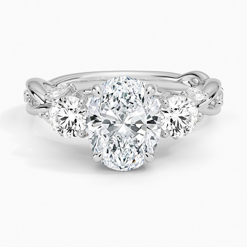 Santorini Lab-Grown Diamond Ring - White Gold - 2 ct - Top