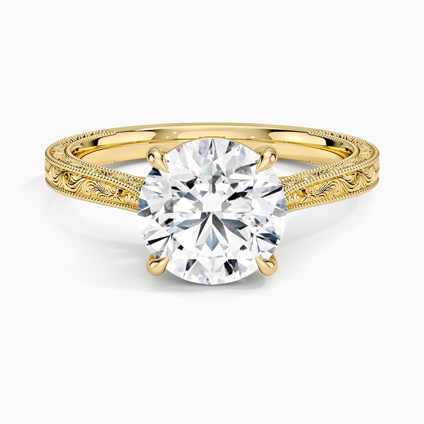 Okinawa Diamond Ring - Yellow Gold - 2 ct - Top