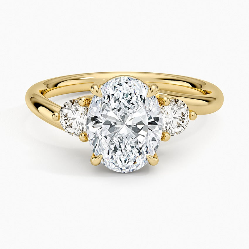 Kauai Diamond Ring - Yellow Gold - 2 ct - Top