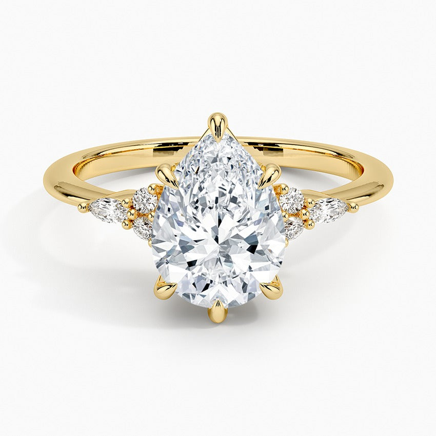 Lucerne Diamond Ring - Yellow Gold - 2 ct - Top