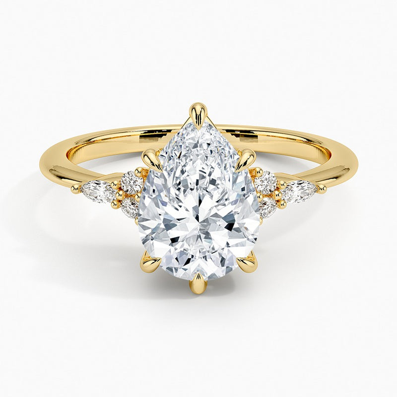 Lucerne Diamond Ring - Yellow Gold - 2 ct - Top