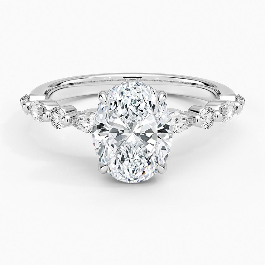 Fiji Diamond Ring - White Gold - 2 ct - Top