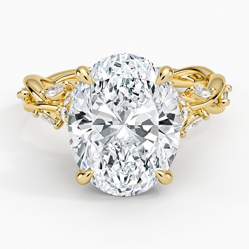 Capri Lab-Grown Diamond Ring - Yellow Gold - 5 ct - Top
