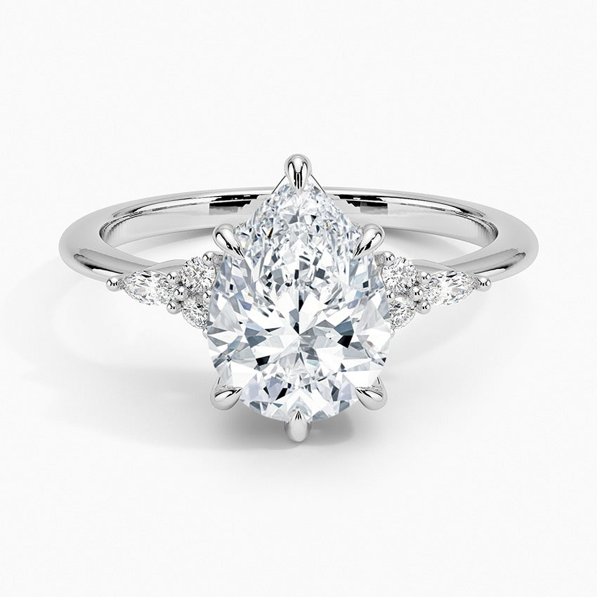 Lucerne Diamond Ring - White Gold - 2 ct - Top