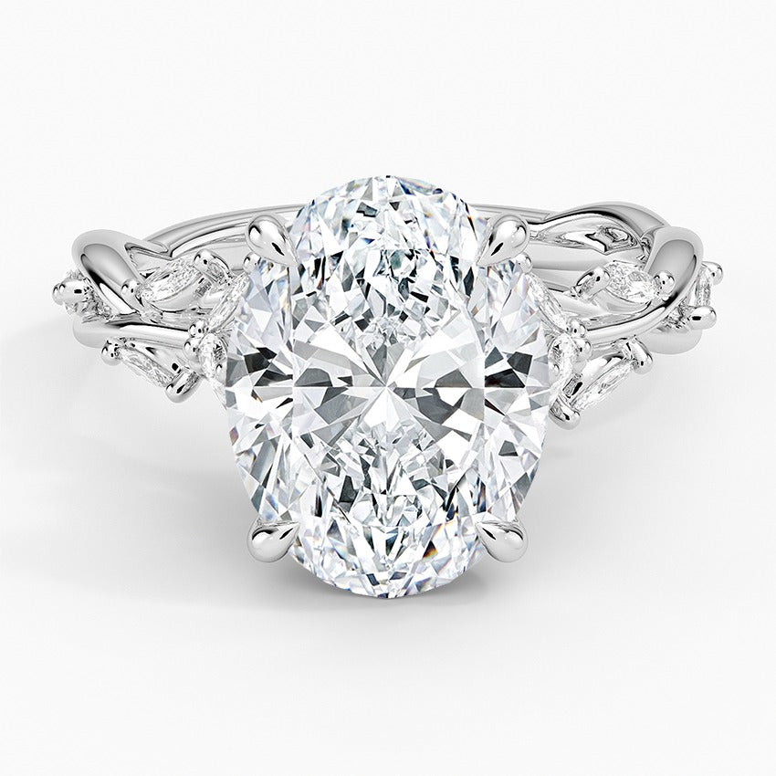 Capri Lab-Grown Diamond Ring - White Gold - 3.5 ct - Top