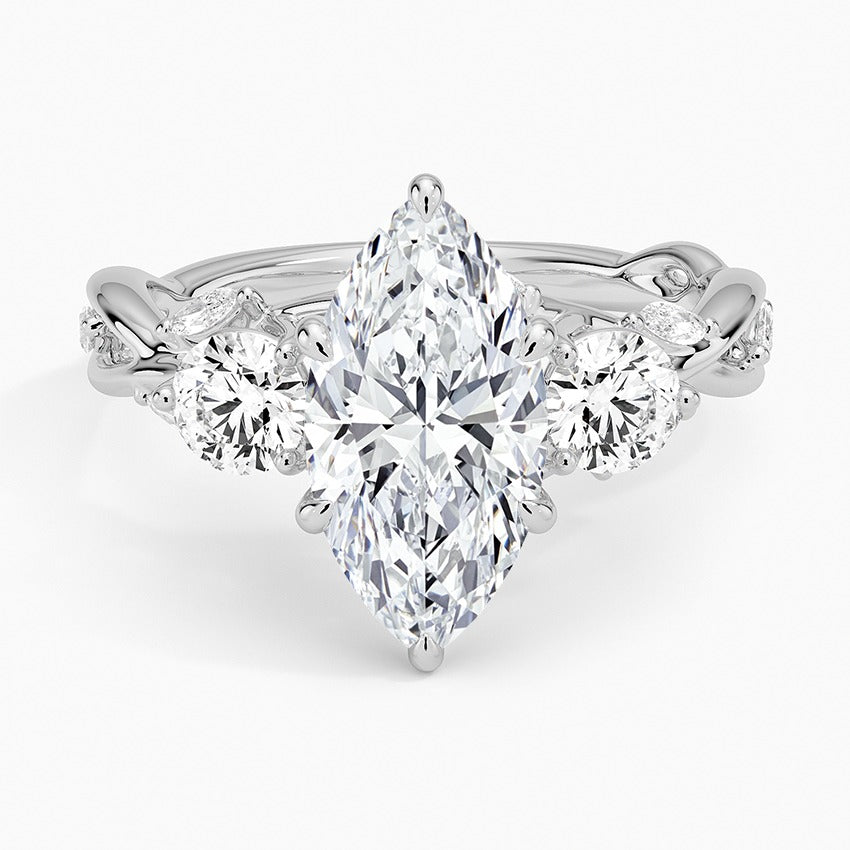 Amalfi Diamond Ring - White Gold - 2 ct - Top