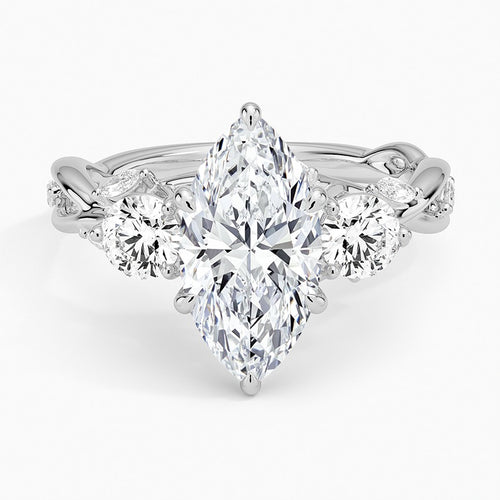 Amalfi Diamond Ring - White Gold - 2 ct - Top