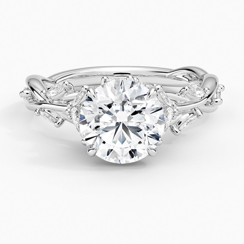 Positano Diamond Ring - White Gold - 2 ct - Top