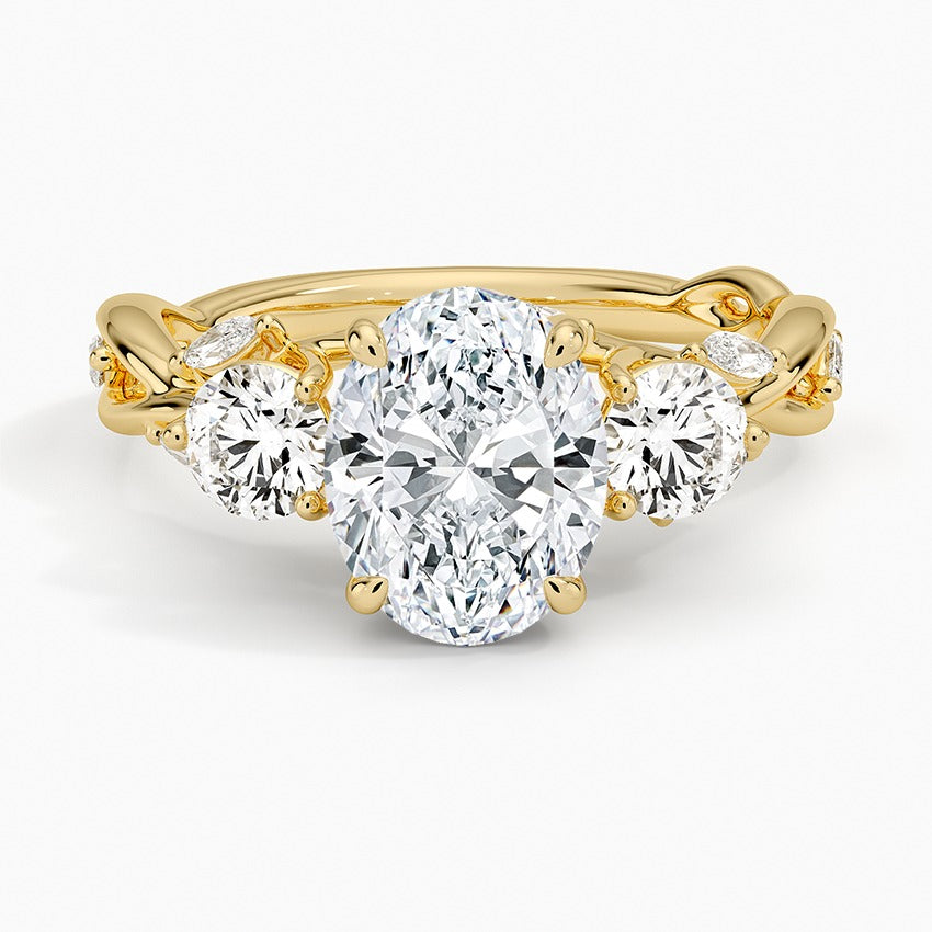 Santorini Diamond Ring - Yellow Gold - 2 ct - Top