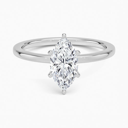 Acadia Marquise lab-grown diamond ring, top, 1 ct