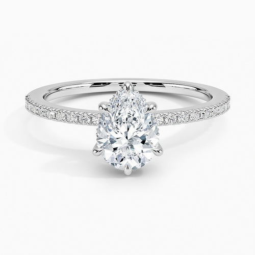 Abigail Pear lab-grown diamond ring, top, 1 ct