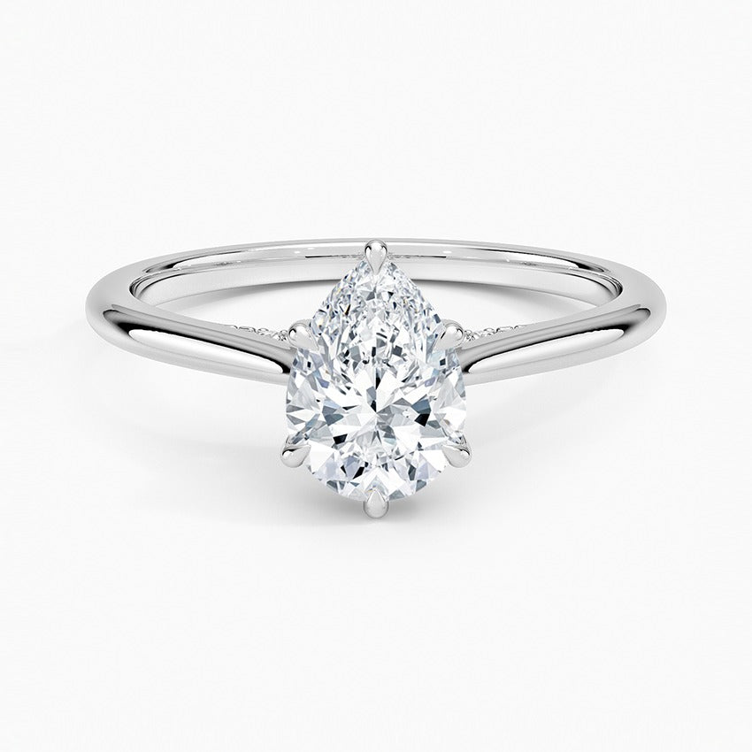 Maui Lab-Grown Diamond Ring - White Gold - 1 ct - Top