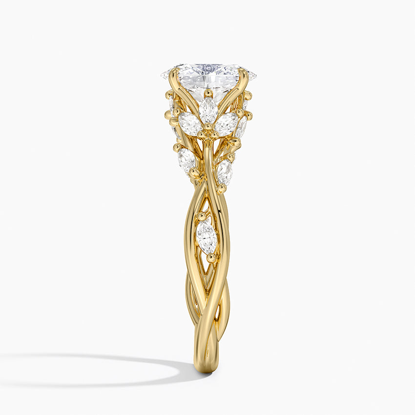 Capri Lab-Grown Diamond Ring - Yellow Gold - 1 ct - Side 2