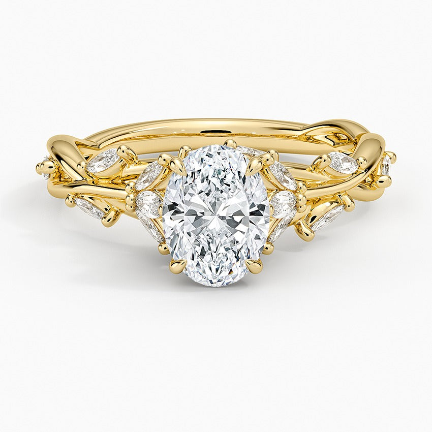 Capri Lab-Grown Diamond Ring - Yellow Gold - 1 ct - Top