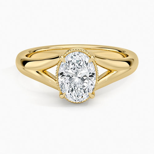 Adeline Oval lab-grown diamond ring, top, 1 ct
