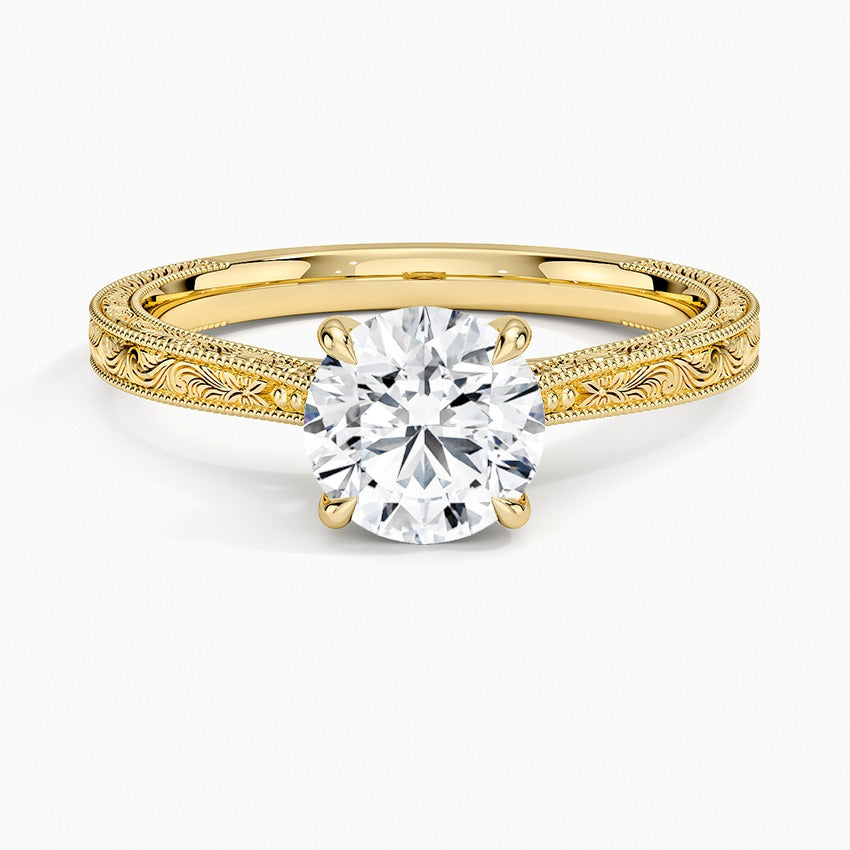 Okinawa Lab-Grown Diamond Ring - Yellow Gold - 1 ct - Top