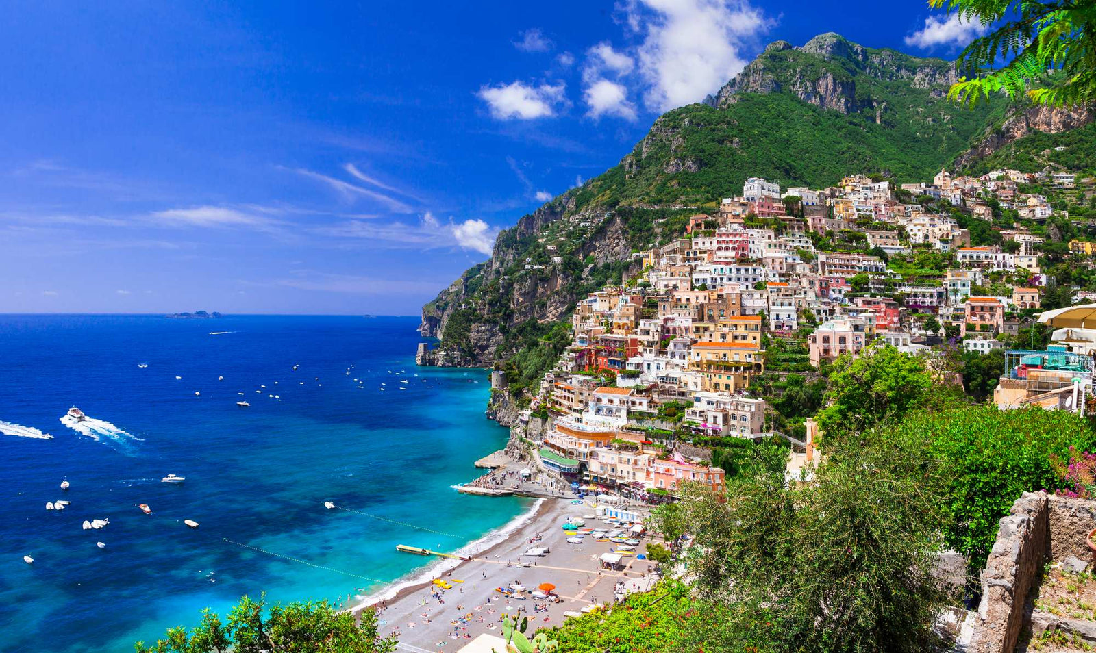 The Amalfi coast at golden hour